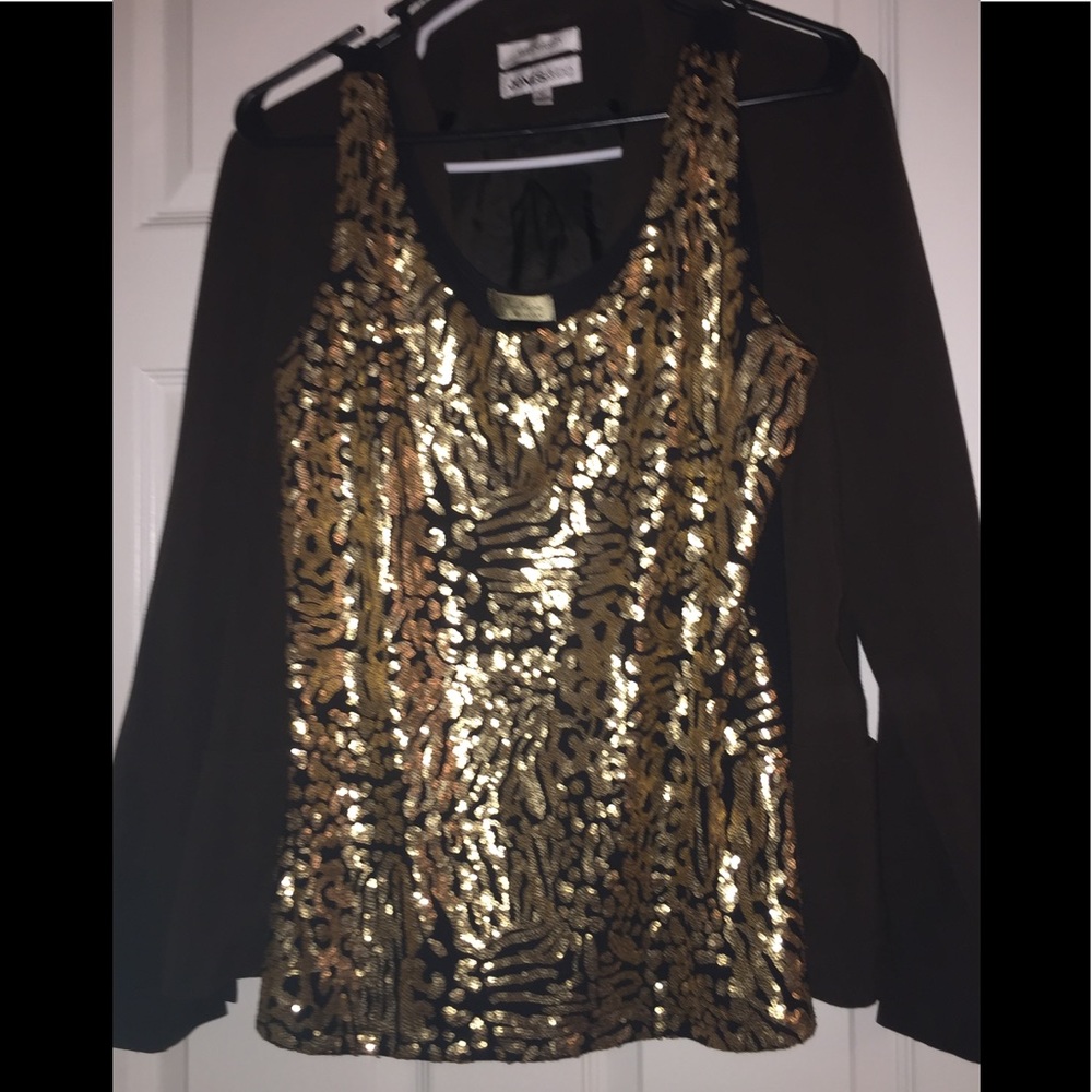 Gold & black dazzled blouse